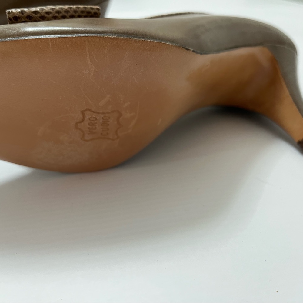 Julianelli Brown Leather Heels Womens Size 7  Vintage 50’s 60’s Made In Italy - Picture 6 of 10
